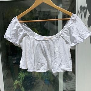 Free People White Ruffled Crop Top 5